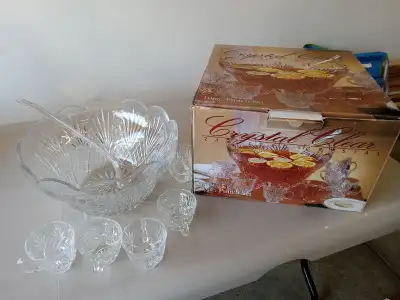 CRYSTAL  PUNCH BOWL SET, View more
