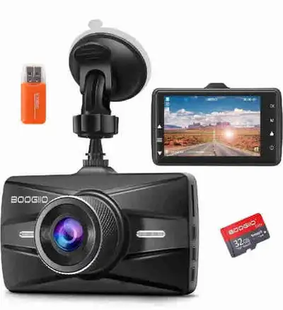 Dash Cam Front with 32G SD Card, BOOGIIO 1080P FHD Car Driving R, View more