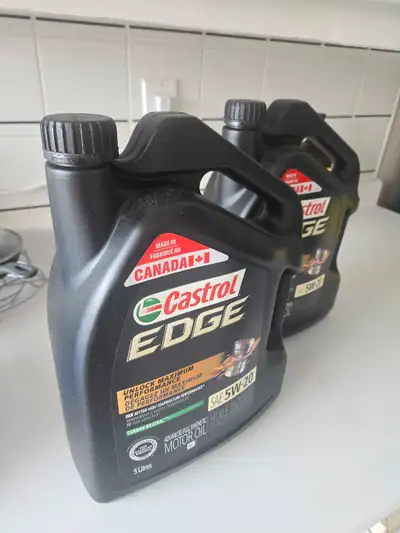 I'm selling two jugs of Castrol Edge 5W-20 advanced full synthetic motor oil. each containing 5 litr...