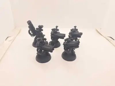 Warhammer 40k 5 Iron Hands Desolation Marines Primed Black , View more