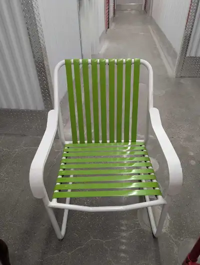 Green and White Striped Patio Chair, View more