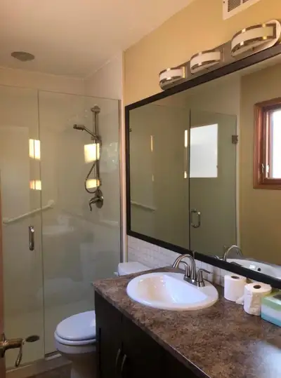 It is missing one of the three glass covers but still works great.