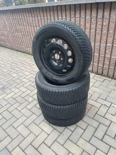 Set of 4 Winter Tires on Rims Used for a couple of years on my 2007 VW Rabbit (Golf) No longer have...