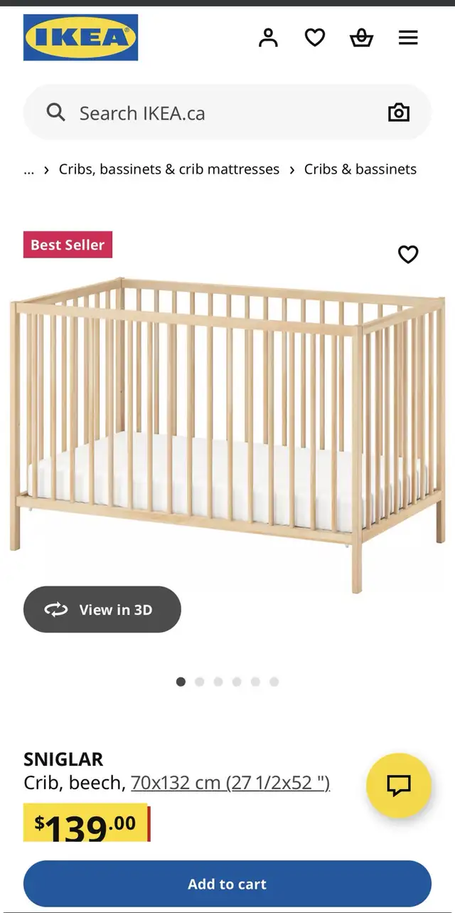 IKEA Crib - Sniglar in Cribs in Ottawa - Image 2