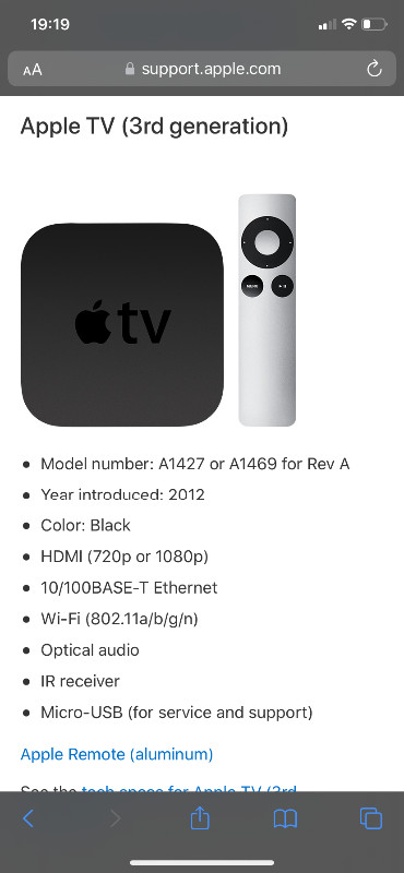 Apple TV modèle A1469 avec manette et fils dans Accessoires pour portables  à Laval/Rive Nord - Image 3