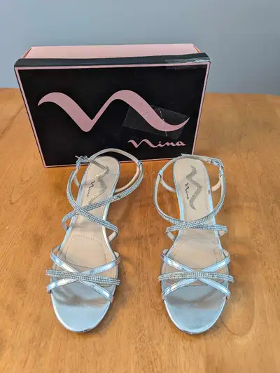 Ladies' Sandals- Silver Prom/Bridal, Sz 9-EUC, View more