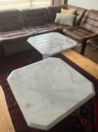 Pair of marble side tables 