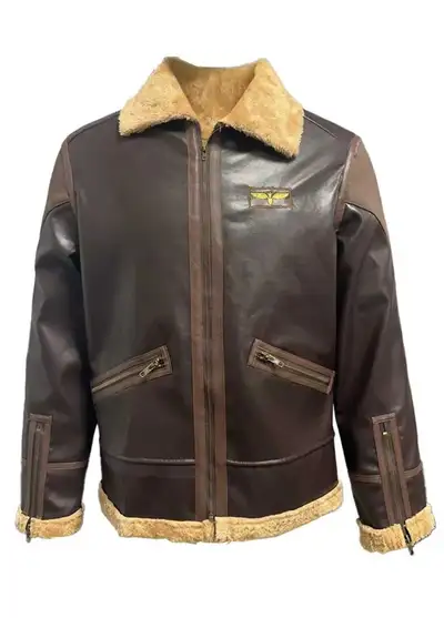 Men’s US Heritage Aviator Style Bomber Jacket Faux Leather, M/L, View more