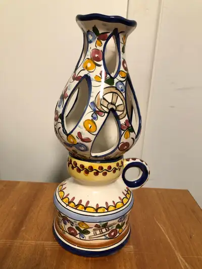 Portuguese hand painted lamp, View more
