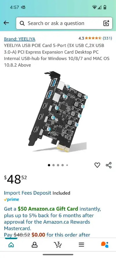 (BRAND NEW) USB 3 AND USBC PCIE CARD 5 PORT EXPANSION, View more