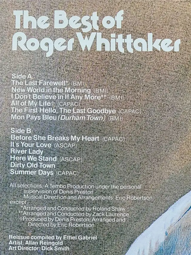 Roger Whittaker 3 Lps TMT 2255, TA 1056 & TMT 3518 in Arts & Collectibles in Calgary - Image 5