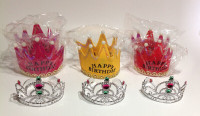 9 - Birthday Party Princess Crowns + Tiaras ~ 6 Light Up