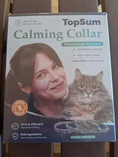 TopSum calming collar for cats, provides rapid relief and sustained calming pheromone support for up...