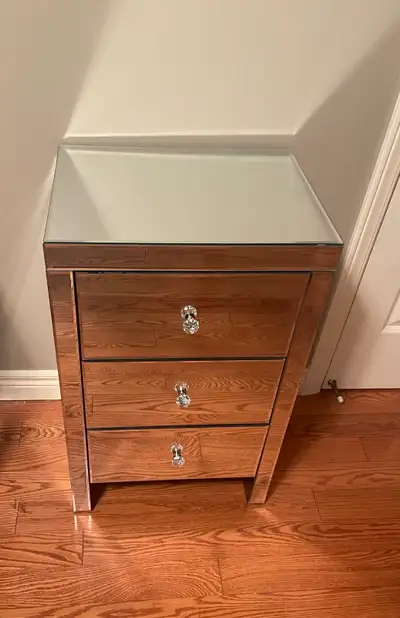 Mirrored 3-Drawer Nightstand, View more