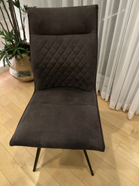6 charcoal velour dining room chairs