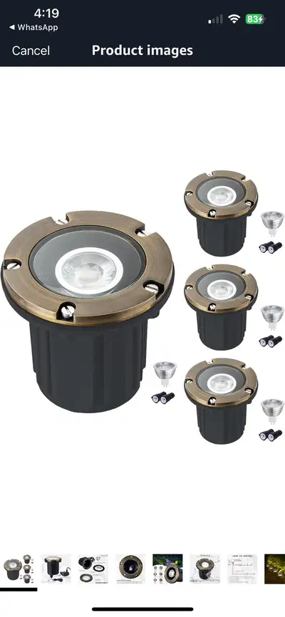 LumStory 4-Pack Brass Well Lights Landscape Lighting Low Voltage, View more