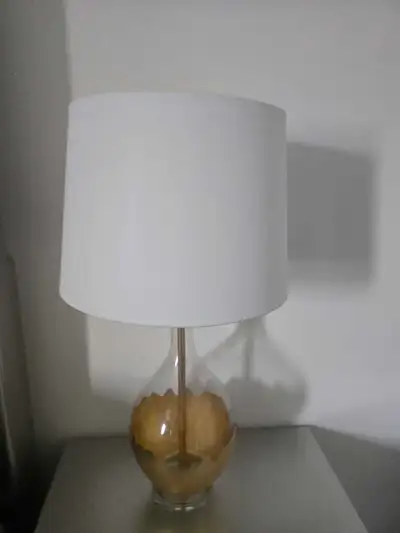 Glass Table Lamp with White Shade, View more