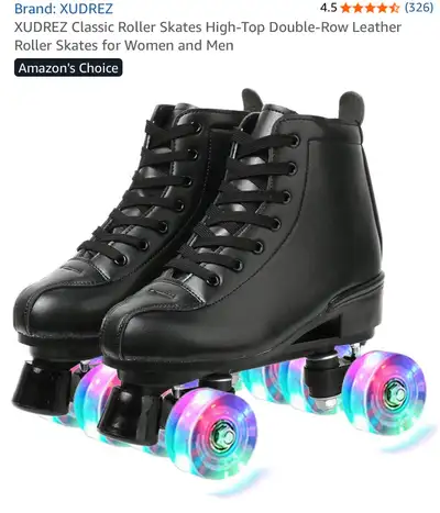 Men’s Roller Skate - Size 9 Black + light up wheels, View more