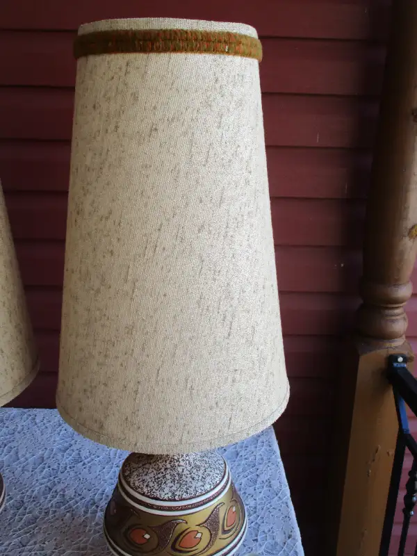 Mid Century Modern Table Lamps in Chalkware with Original Shades in Indoor Lighting & Fans in New Glasgow - Image 4