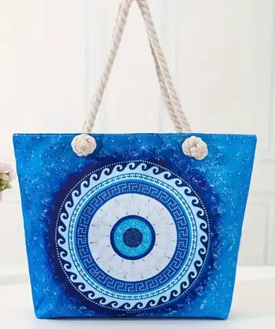 Evil Eye Beach Tote Bag, View more