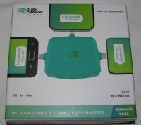 Rush Charge 3200 mAh RC32 Comet Portable Power Bank NEW Teal