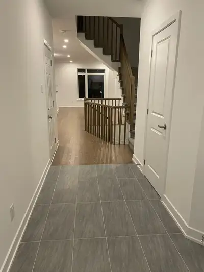3 bedrooms, finished basement townhouse end unit,newer built all appliances in place , Inclosed car...
