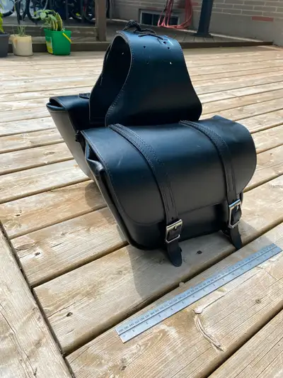Small Talisman motorcycle saddlebags.