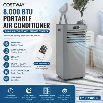 ❄️ COSTWAY 8,000 BTU Portable Air Conditioner – Brand New ❄️, View more