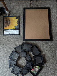 3 black picture frames 