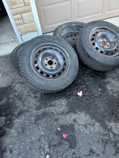 Winter tires for sale with rims. Size 215/60R16 99T. Excellent condition. Hankook.