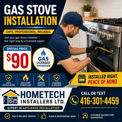 Gas stove or Gas range installation, View more