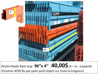 Poutre ready rack 96'',100'', 126'', 144'' 1/2, 78'' et autre