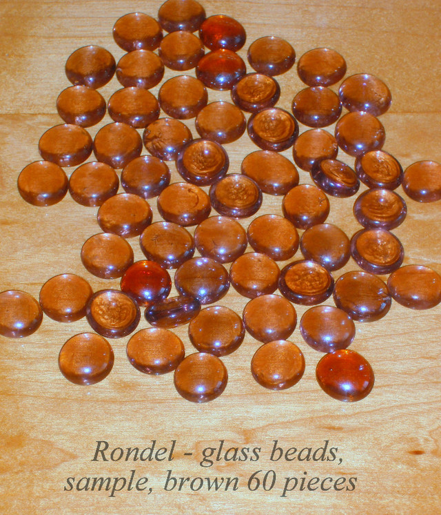 Rondel cabochon glass 180 clear, 70 pink, 68 brown, (no holes) in Hobbies & Crafts in City of Toronto - Image 3