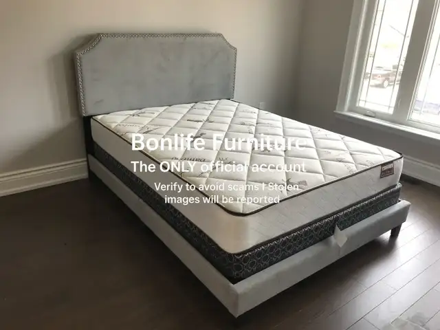 double queen bed frame on sale velvet bed frame  in Beds & Mattresses in Oshawa / Durham Region - Image 2