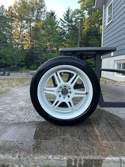 I have a nice set of Michelin Pilot sport tires on aluminum rims Size is 215/ 4517 These came off of...