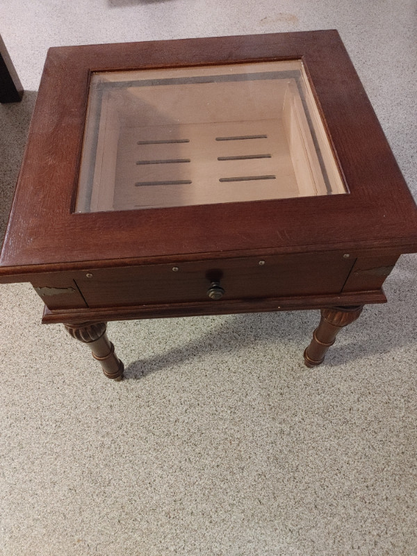 Humidor glass top table in Coffee Tables in Bathurst