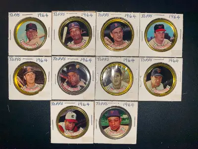 1964 Topps Coins Lot (10) 3 Johnny Orsino 6 Leon Wagner 7 Frank Malzone 8 Steve Barber 9 Johnny Roma...