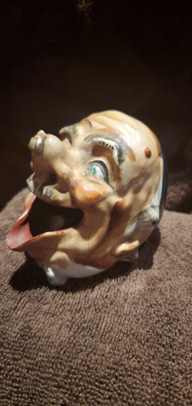Vintage 1950' Ashtray Old Creepy Man Head with Bee on Nose in Arts & Collectibles in Saint John
