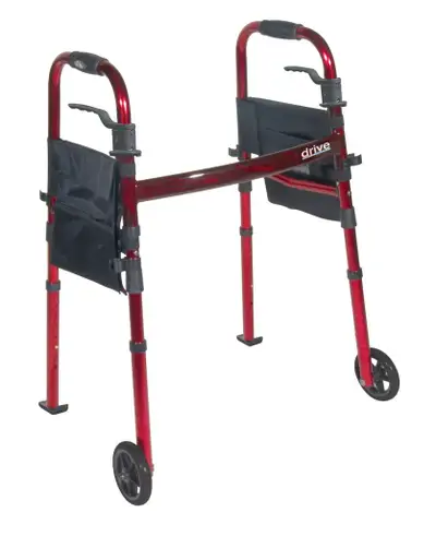 Drive Medical Deluxe Folding Travel Walker - Red, View more