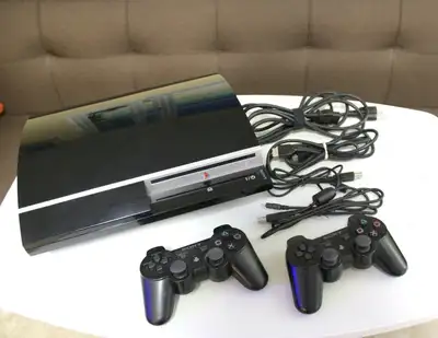 80GB Sony Playstation 3 Fat PS3 + 2 Remotes《 DOES NOT PLAY PS2 》, View more