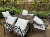 $300 backyard patio set with cushions 