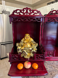 Buddha Buddhist Wooden Alter Statue Stand 