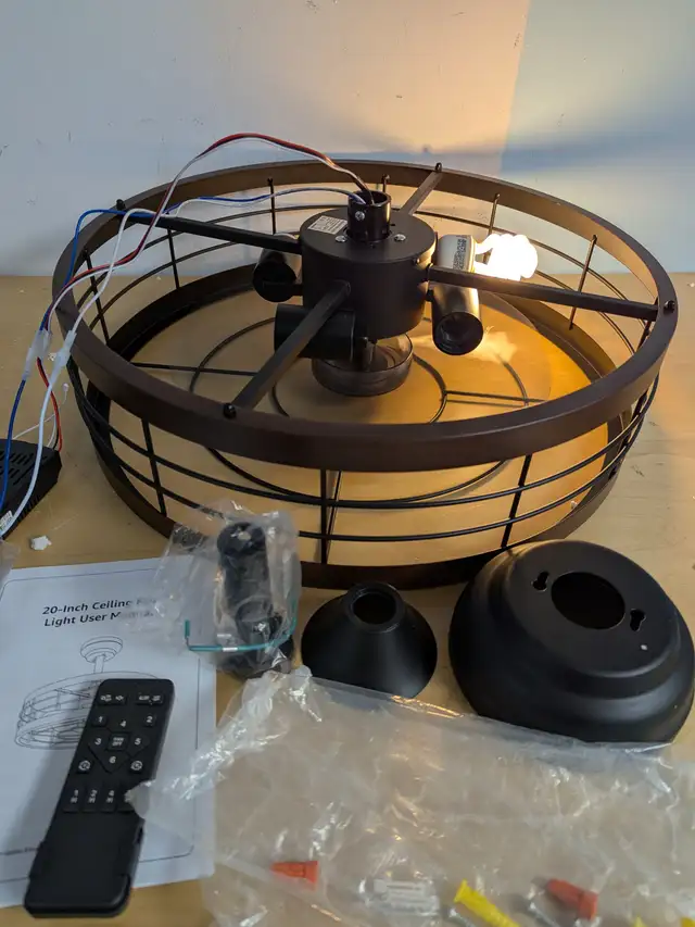 LEDIARY 20" Fandelier Ceiling Fan – Bladeless, LED Light, Remote in Indoor Lighting & Fans in Mississauga / Peel Region - Image 6