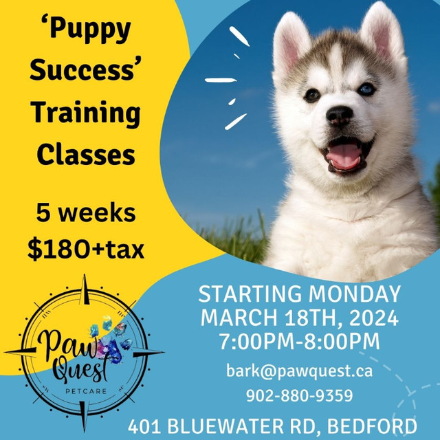 Puppy Training Classes - Starting March 18th - Bedford! in Animal & Pet Services in City of Halifax