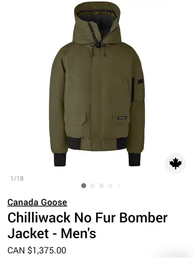 Men’s Canada Goose Chilliwack No Fur Bomber Jacket Size - Large Worn two/three times for one winter...