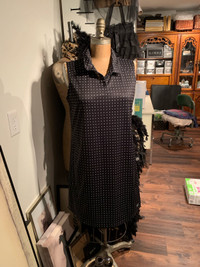 Dress lady size L black polka dot 