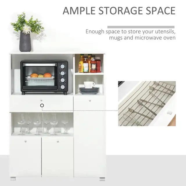 Compact Kitchen Pantry Cabinet Server Hutch Storage Buffet with  in Hutches & Display Cabinets in Markham / York Region - Image 5