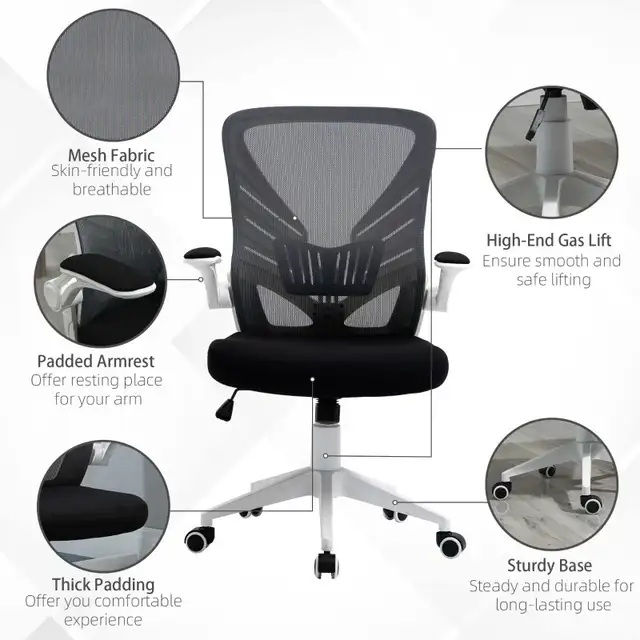 Mesh Office Chair Swivel Task Desk Chair with Lumbar Back Suppor in Chairs & Recliners in Markham / York Region - Image 10