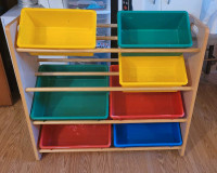 Colourful Storage Bin Shelf