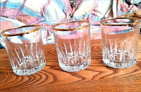 3PCS K.S.A. DRINKING GLASSES GOLD RIMMED ON TOP